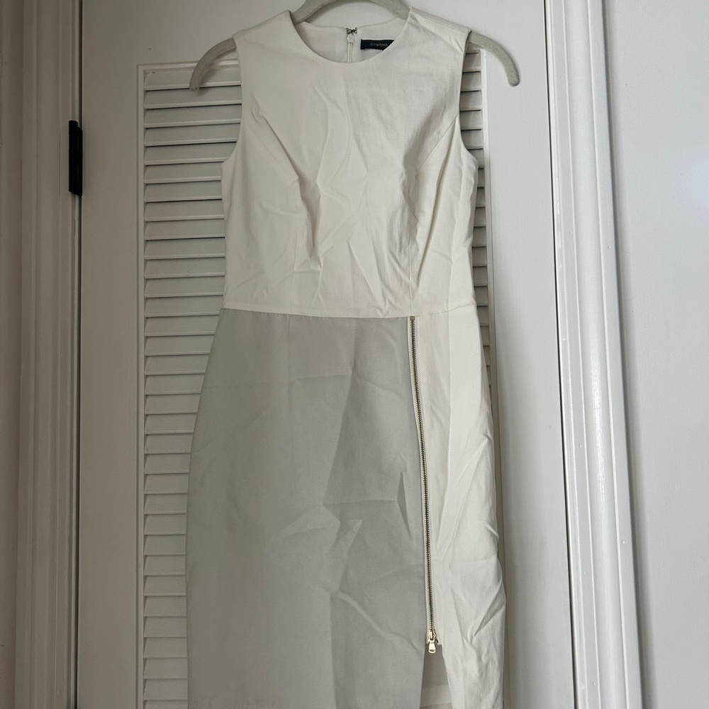 Cynthia Steffe Ivory Midi Dress with Zipper Detail